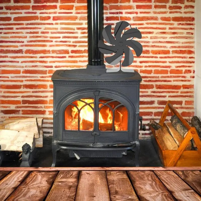 

Fireplace Fan Self-Powered Overheat Protection Items Log Wood Burner Quiet Fireplace Stove Fan Home Overwarm Control Accessories