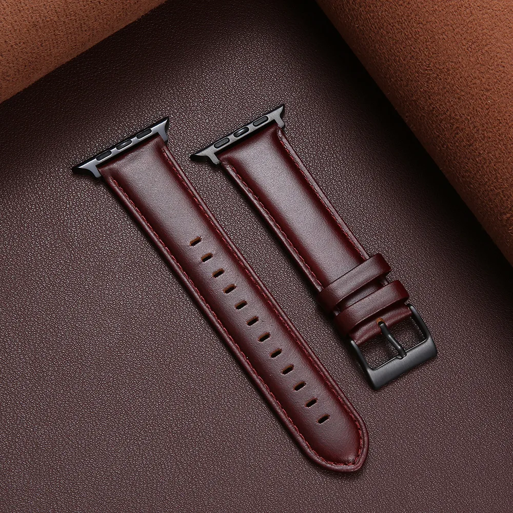 

Ремешок для iWatch Band 45 мм 44 мм 42 мм 41 мм 40 мм 38 мм, роскошный винтажный кожаный браслет для Apple Watch 7 6 5 4 3 2 1 SE