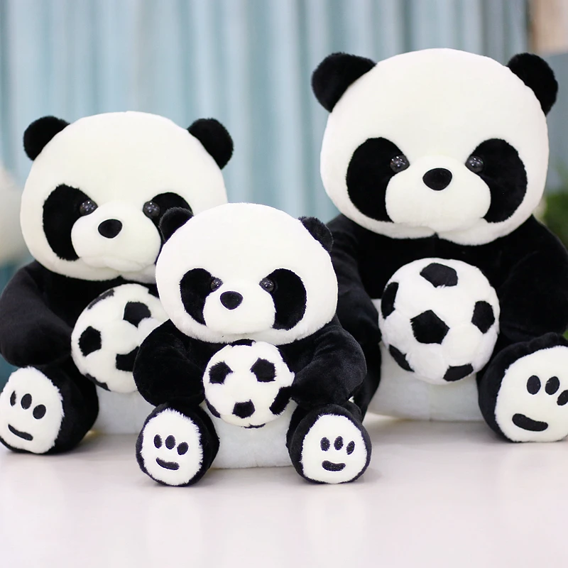 candice guo! cute plush toy lovely cartoon animal panda hug football black and white soft doll cushion birthday Christmas gift