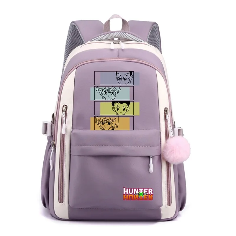 Охотник х рюкзак Дышащая сетка 30 × 42 23 см черная синяя фиолетовая розовая Hunter x