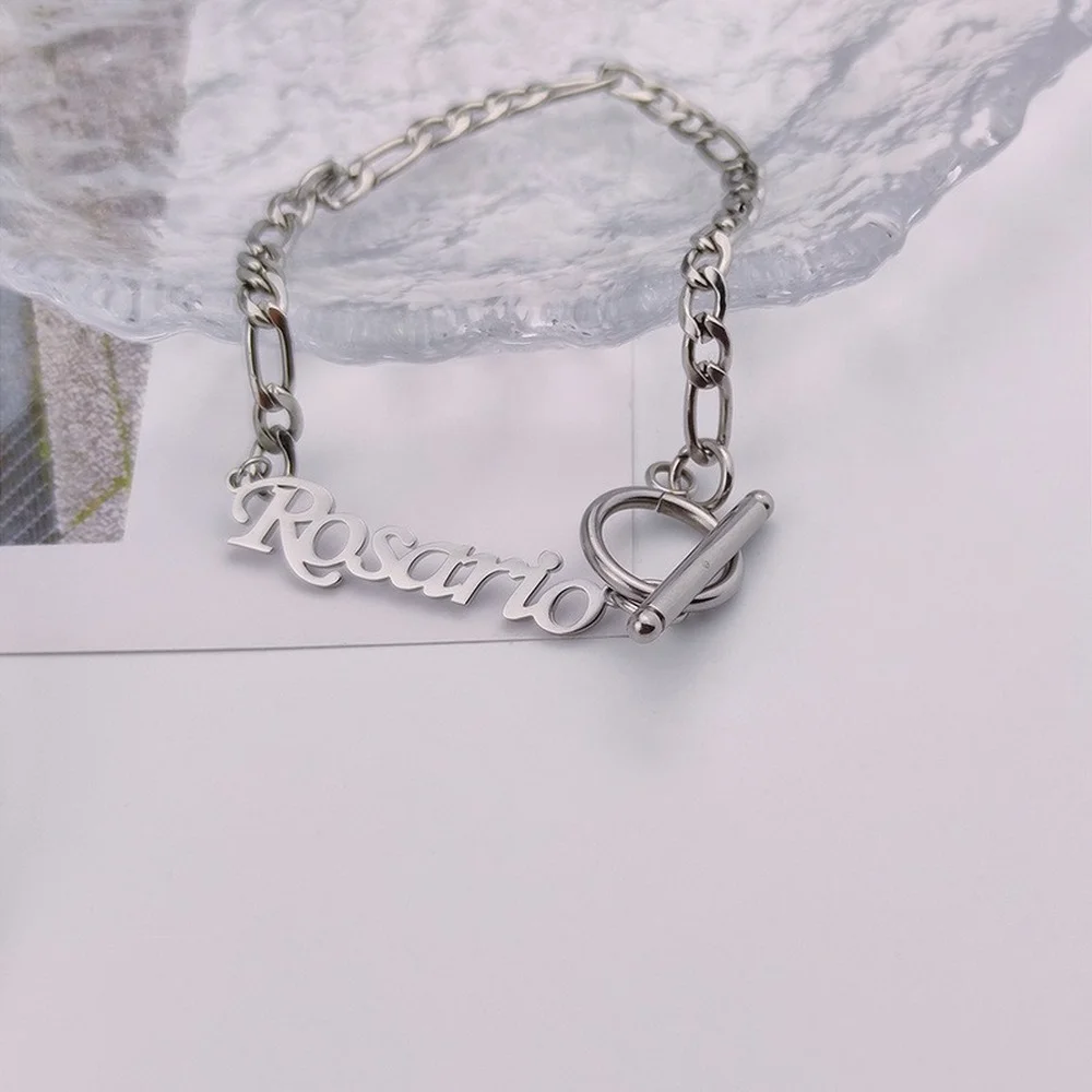 

Stainless Steel Personalized Men Cuban Chain Bracelet Custom Name Women Gold Bracelet Fashion Jewelry Gift Pulsera Personalizada