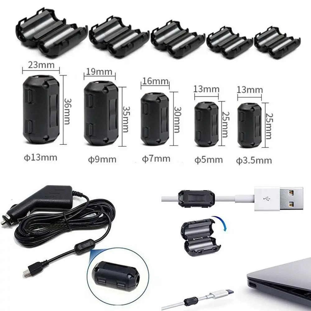 Магнитная Катушка С Черным Кольцевым Сердечником EMI RFI Зажим Для Шумоподавления