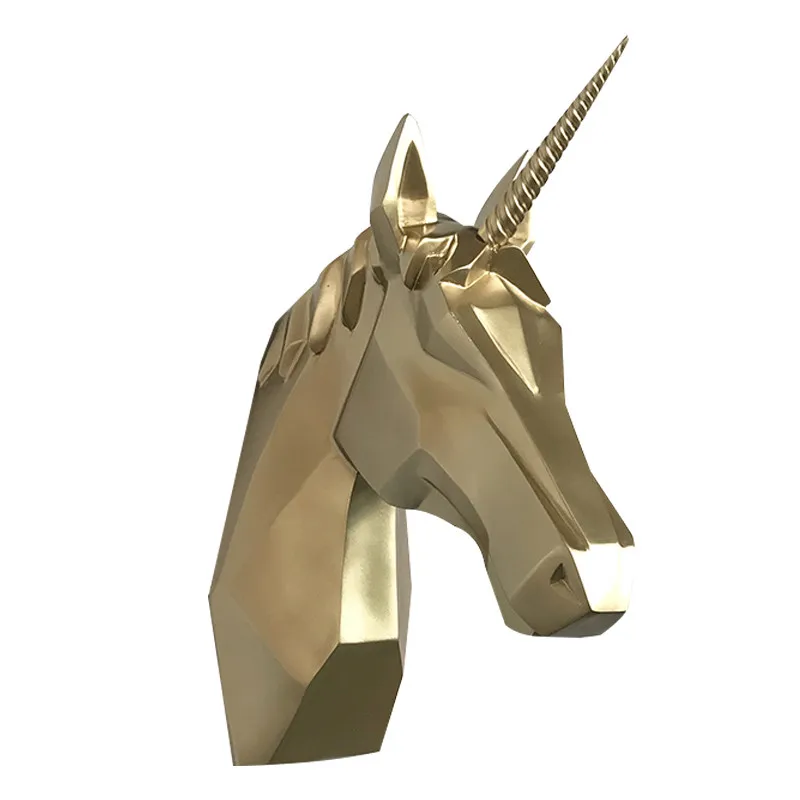 

SIMULATION GEOMETRY UNICORN HEAD WALL DECOR ANIMAL HOTEL HOME LIVINGROOM UNICORN WALL HANGING WALL MURAL ORNAMENT DECOR R2688