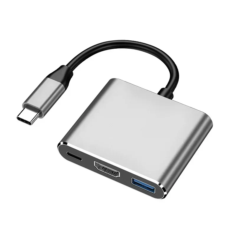 ZLRLMHY MacBook Концентратор C-типа 4-в-1 Thunderbolt к 4K 1080P Порт быстрой зарядки HDMI VGA USB 3.0