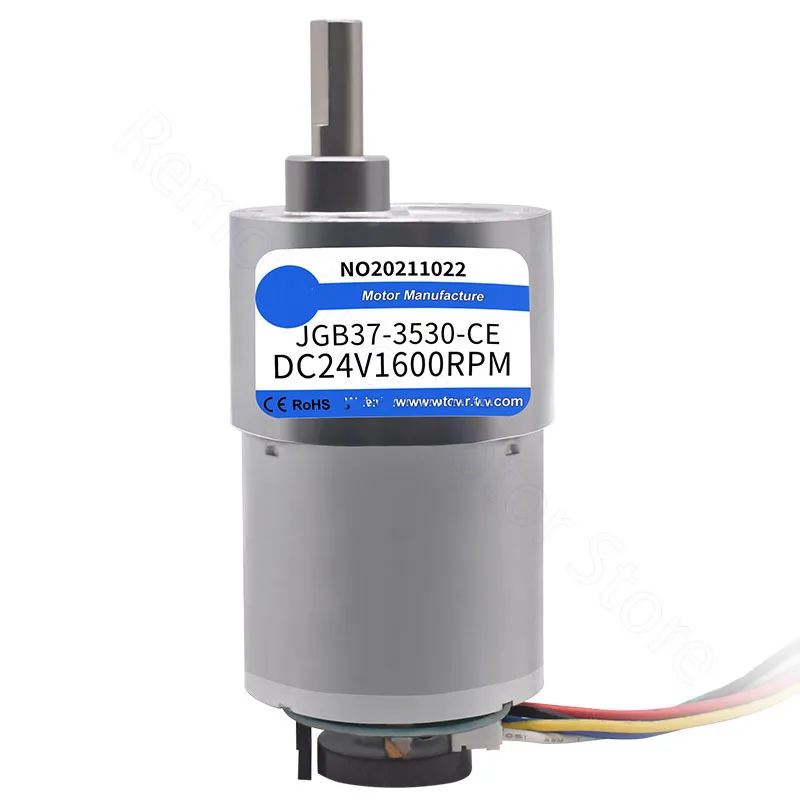 DC 12V 24V Gear Motor with Hall Encoder 12 1600RPM CW CCW Speed Reduction Gearbox JGB37-3530 Engine DIY Parts Car Boat Model