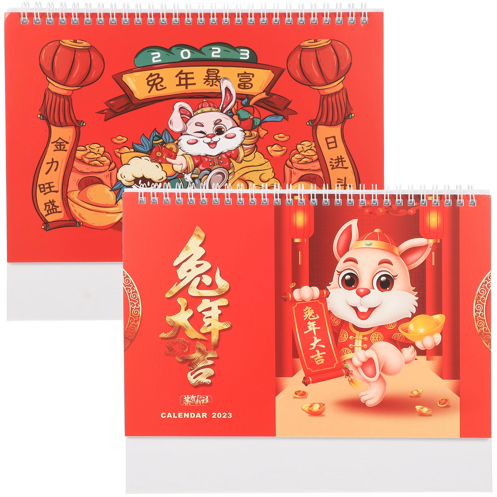 

Calendar Desk Decor Tabletop Home Exquisite Standing Traditional Chinese Decorative Yearbunny