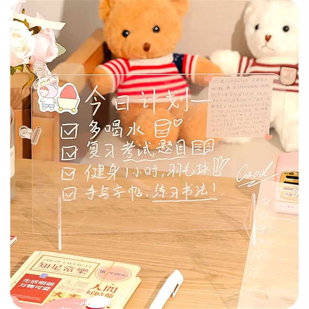 

Gift Desktop Message Boar Clear Writing Acrylic Message Board Whiteboard Pen Note