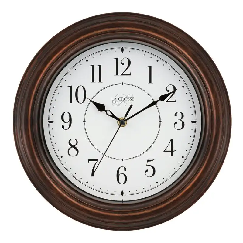 

Crosse Clock 12 inch Evelyn Brown Quartz Analog Clock with Silent Movement, 404-2630W Watch parts Alarm clock Nh movement Clock
