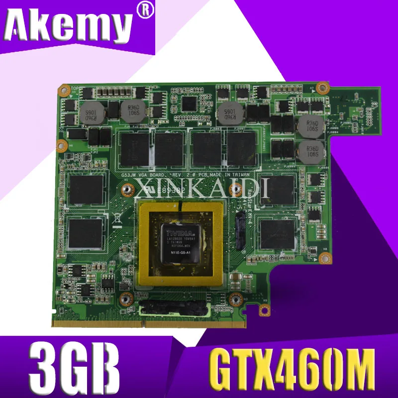 

Графическая видеокарта XinKaidi GTX460M, Видеокарта VGA для ноутбука ASUS G73JW, G73JW, G53S, G53SX, G53SW, G73JW, G73, G53, 12 МБ
