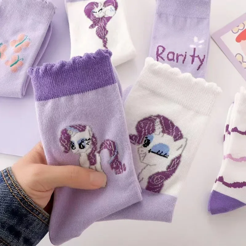 8 пар Kawaii My Little Pony носки Twilight Sparkle аниме мультфильм хлопковые дышащие детские