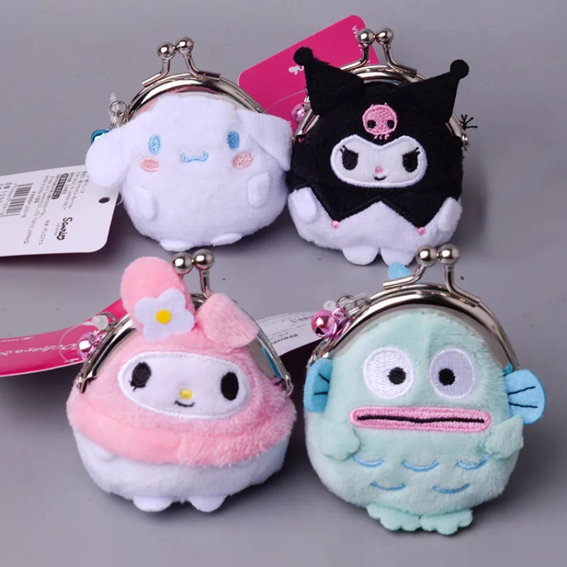 

Симпатичный кошелек Sanrio Kuromi Cinnamoroll Melody мягкая набивная кукла сумка для монет японский плюшевый мини кошелек мультяшный кулон Рождественски...