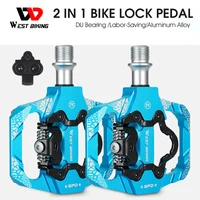 mtb bicycle pedal lock flat pedal for spd cleat dual purpose 916in aluminum alloy front locking self locking cycling parts