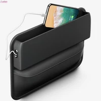 pu leather car console side seat gap filler front seat organizer for cellphone key coins stop dropping between seats black
