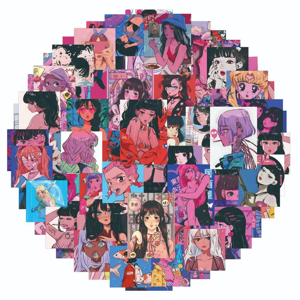 

60 New Korean Elements Girl Dream Stickers Hand Account Mobile Phone Shell Notebook Waterproof Stickers DIY Toy Kawaii Gift
