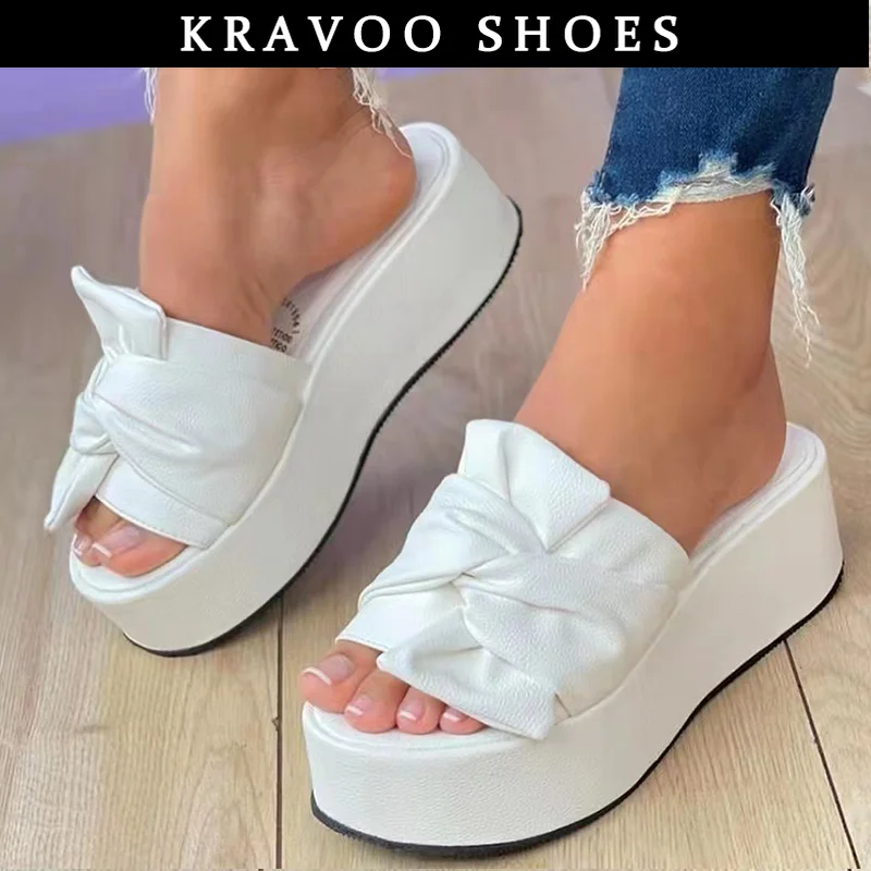 

Новинка, женские босоножки KRAVOO, модная летняя обувь для женщин, сандалии на платформе, дамские тапочки, женские сандалии
