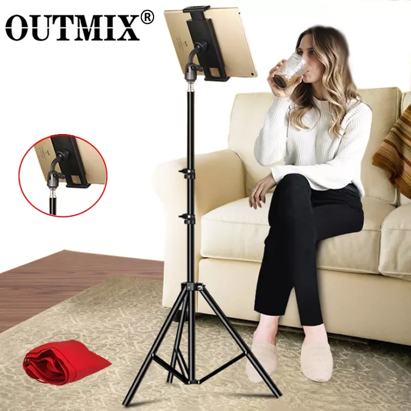 

Adjustable Tablet Tripod Floor Stand Holder Live Mount Support for 4-13 inches for iPad Air Pro 12.9 Lazy Holder Bracket Support