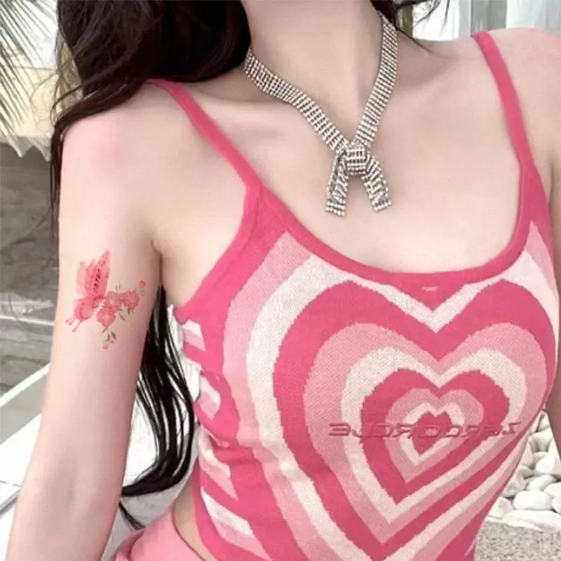 

Sexy Girl Butterfly Rose Color Tattoo Sticker New Hotwife Art Fake Tattoos Cute Festival Waterproof Temporary Tattoo Stickers