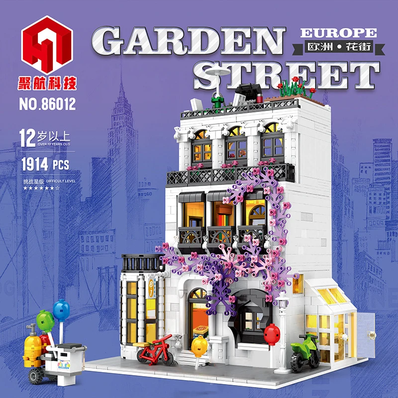 

Expert City View Creative European Flower Street Puzzle Garden Villa Modular Model Building Blocks Brick Toys Kids Gift