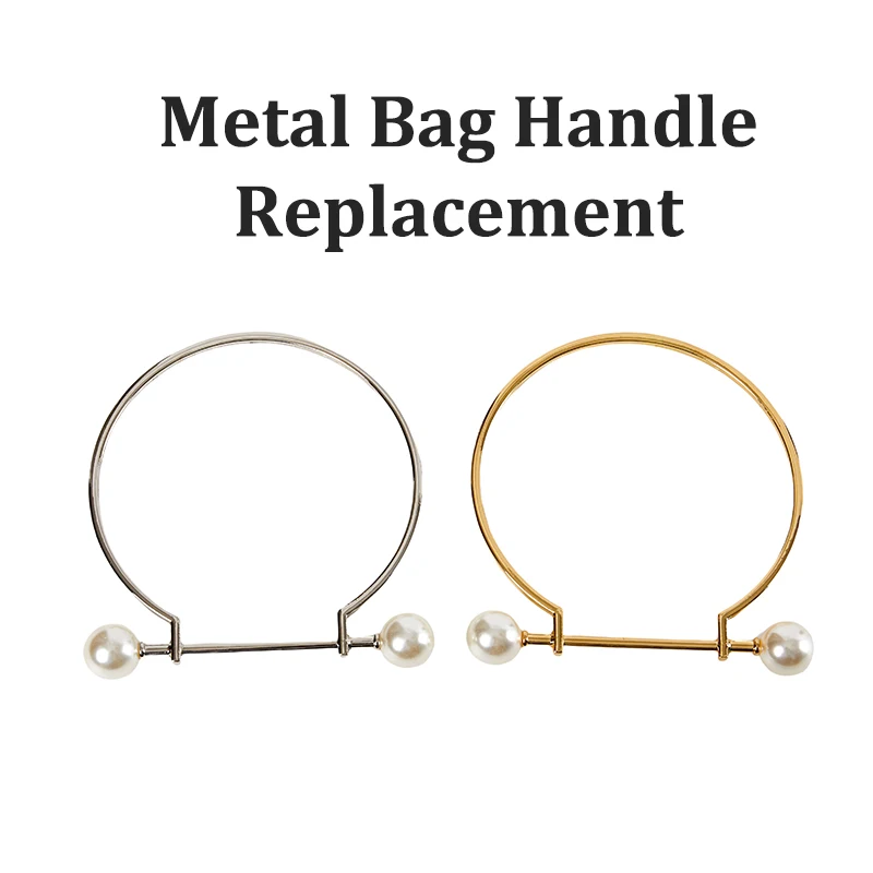 

Metal Bag Handle Replacement Brackets Purse Bag Handles DIY for Making Handbag Fashion Imitate Metal Circle Handle Bag Accessory