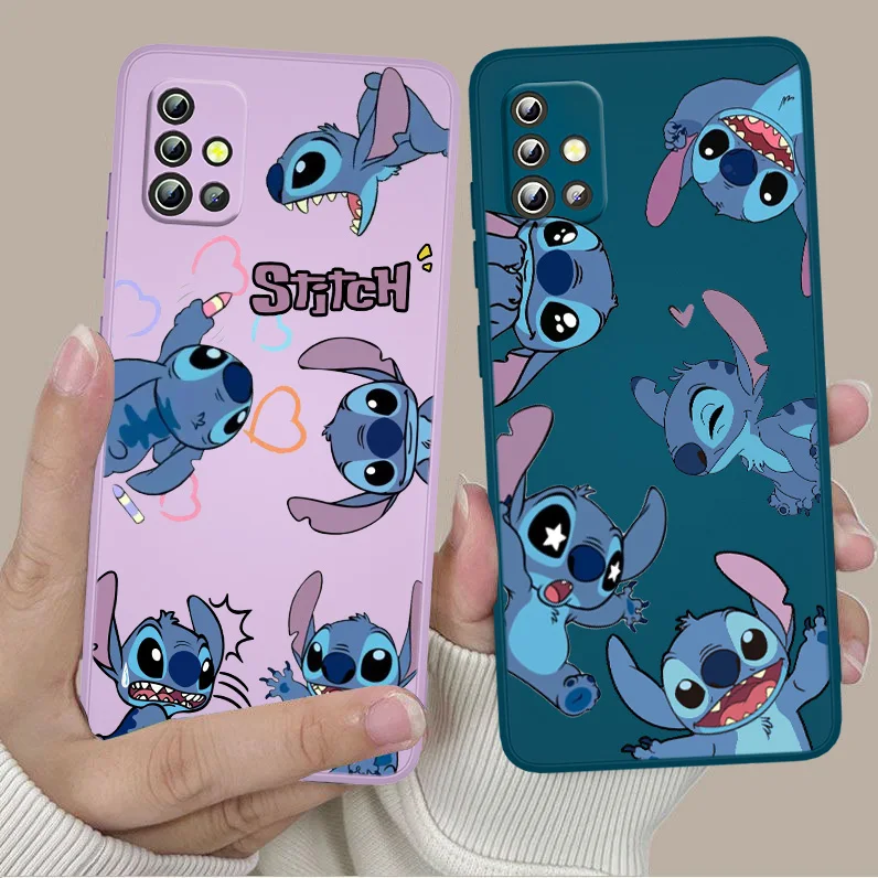 

Lilo & Stitch Cartoon Disney Phone Case For Samsung A73 A72 A53 A52S A42 A33 A32 A23 A22 A13 A12 A03S Core Liquid Rope Cover