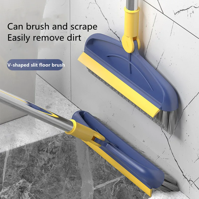 

2 In 1 Cleaning Brush Floor Scrub Brush Long Handle Removable Wiper Magic Broom Brush Squeegee Tile Kitchen gap Cleaning Tools
