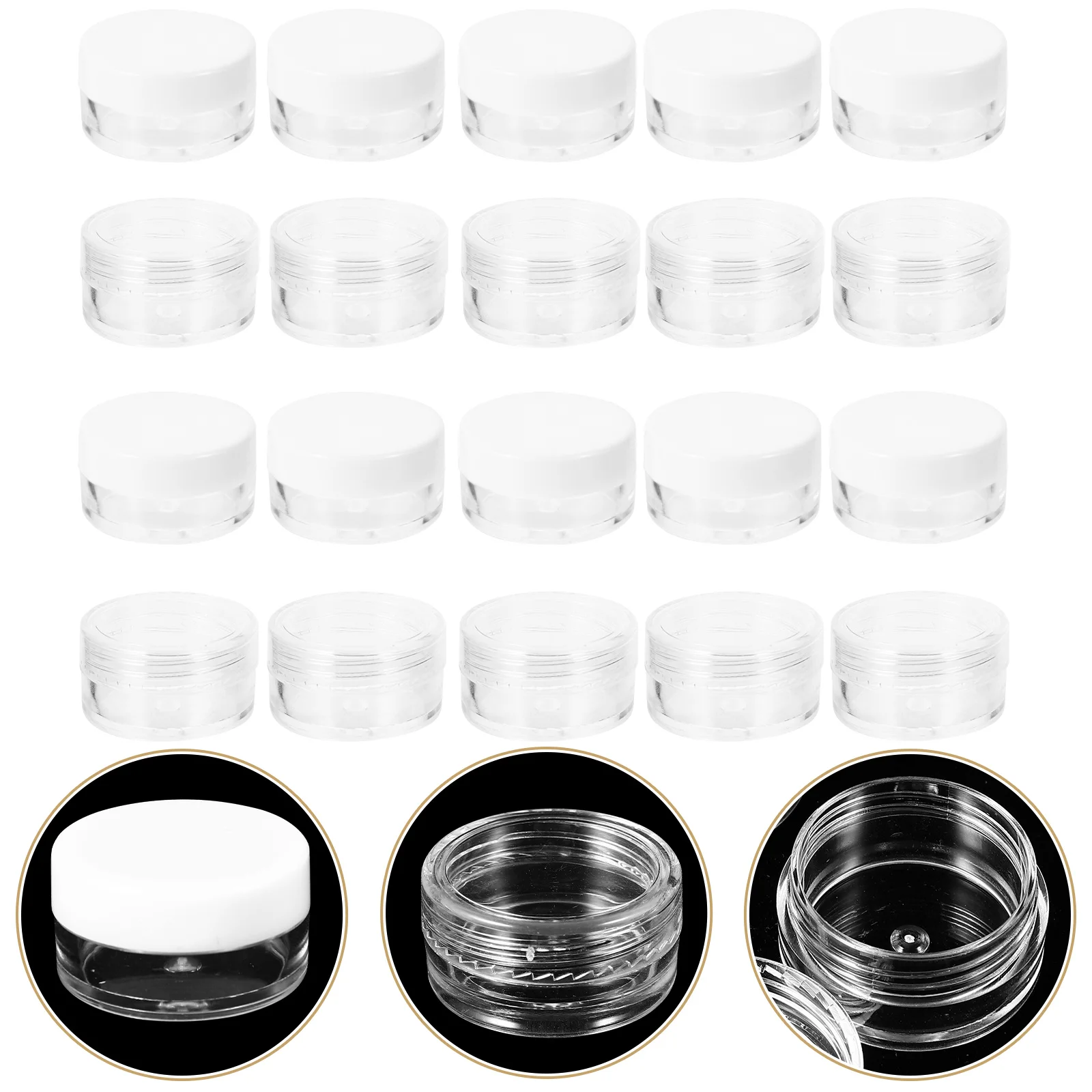 

50pcs Lightweight Portable Practical Refillable Cream Jars Body Scrub Containers for Outdoor Travel