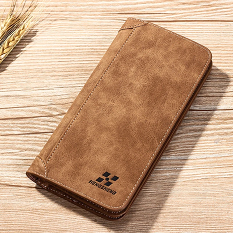 

New Men's Wallet Short Frosted Leather Wallet Retro Two Fold Vertical Wallet Youth Korean Multi-Card Wallet 2022 Luxury Wallet