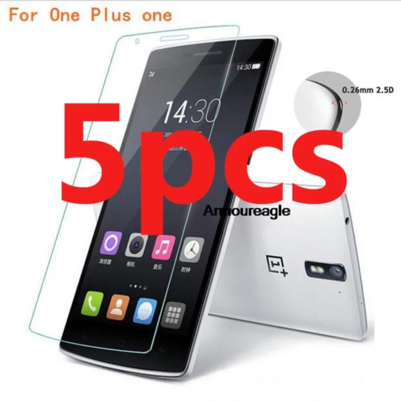

5pcs 2.5d for oneplus one tempered glass 9h protective film explosion-proof screen protector guard on for one plus one 1+1