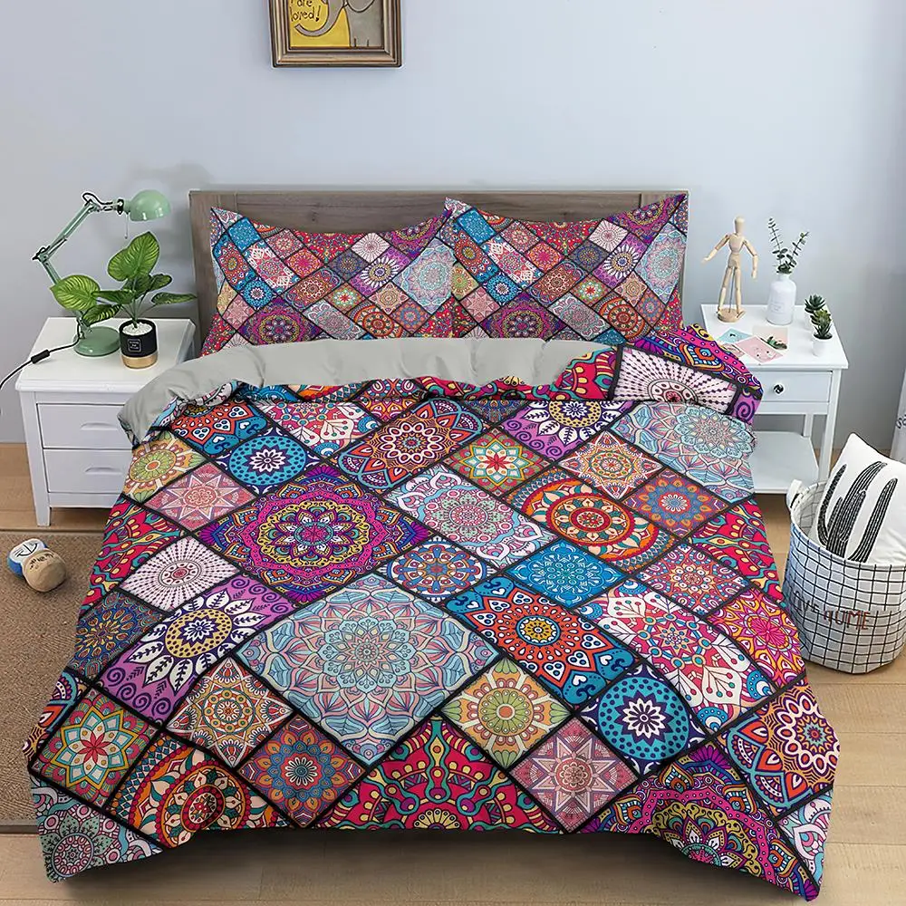 

Mandala 3D Printed Duvet Cover Bohemian Bedding Set Pillowcase 210x210 Queen Size Quilt Cover Perfect for the Current Season