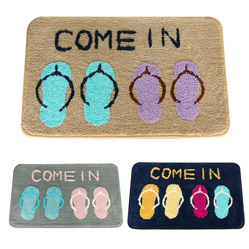 

Bathroom Rugs Non Slip With Flops Quick Dry Bath Mat Summer Bathroom Rug Mat Non-Slip Mat Bath Mat For Home Kitchen