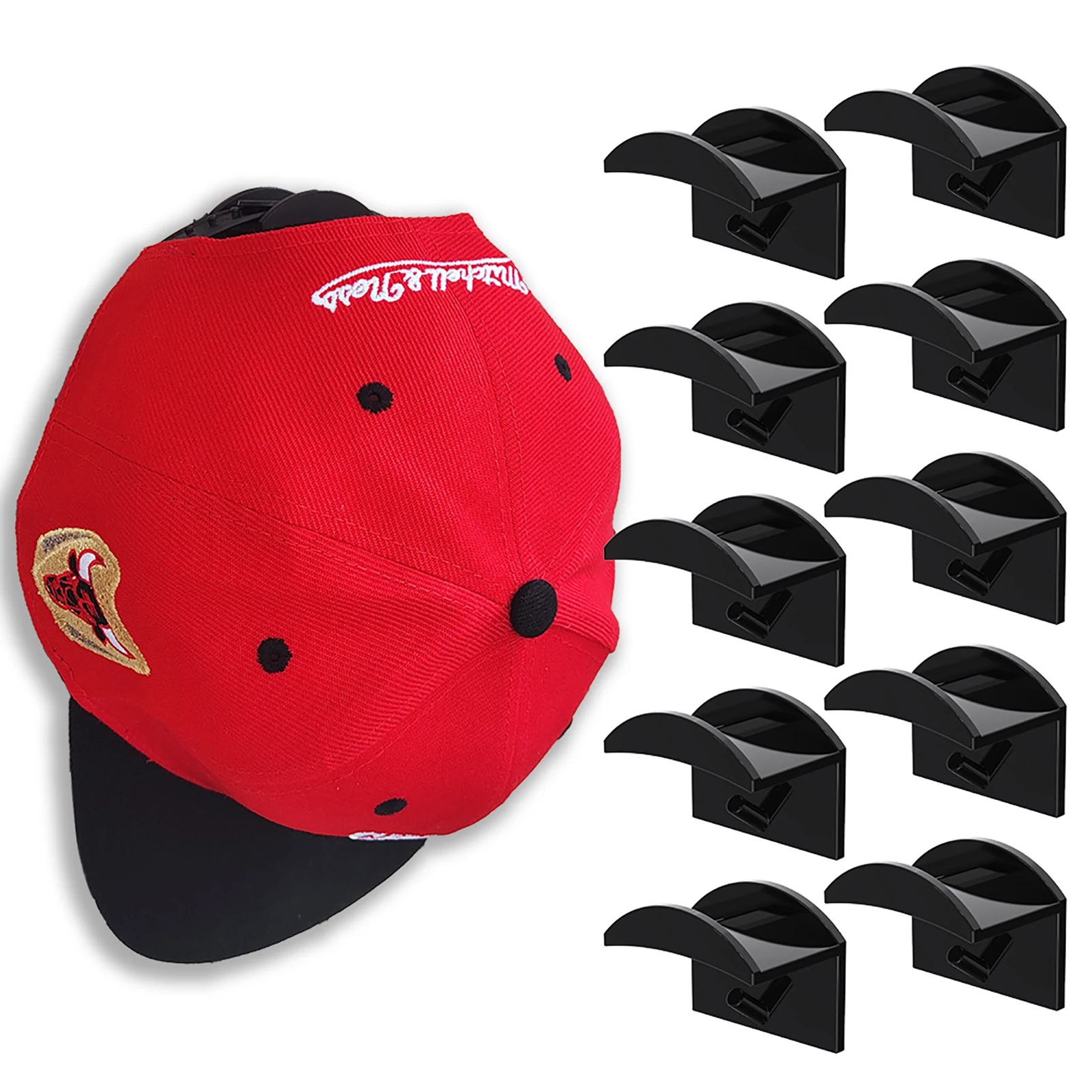 

10Pcs Baseball Cap Rack Hat Holder Rack Organizer Storage Modern Baseball Caps Hangers Rack Hanging Organizer for Door Wall