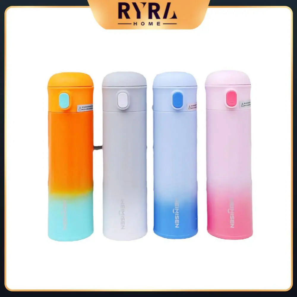 

Portable Mini Thermos Cup Bite Resistant No Water Leakage Water Bottle Silica Gel Straw Safety Lock Design Household Accessories