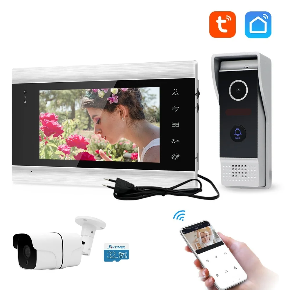 

Go 720P Tuya Smart Phone 7Inch WIFI Wireless Video intercoms for Home indoor Monitor Doorbell With Camera Outdoor System