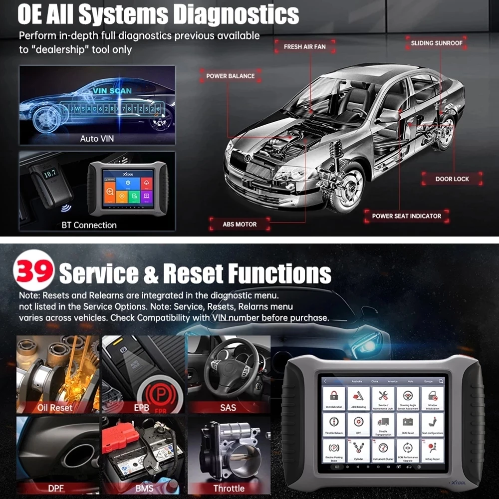 Инструмент Диагностический XTOOL A80 для полной системы программирование ECU ключа IMMO