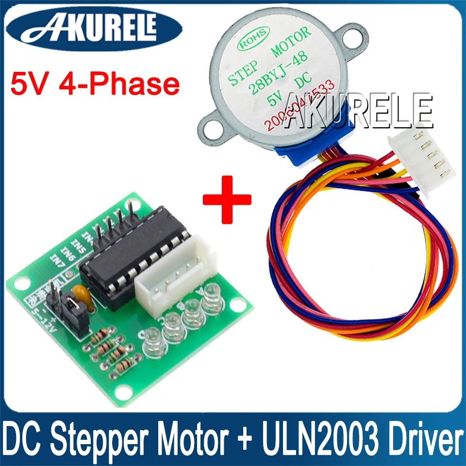 

5V 4-Phase 28BYJ-48 DC Gear Step Stepper Motor + ULN2003 Driver Board Stepper Motor Control Board Test plate PIC MCU DIY