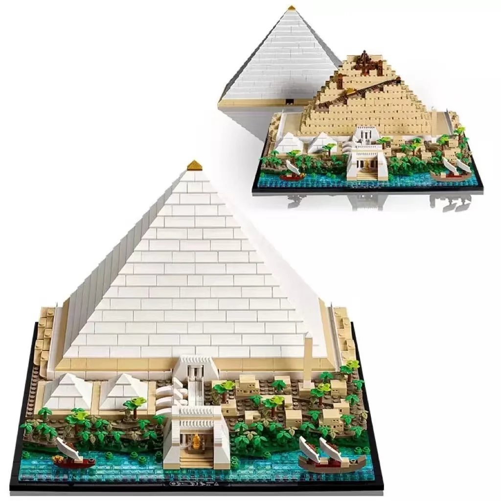 

1476pcs 21058 Egypt Great Pyramid Of Giza World Famous Architecture Model Building Blocks Set streetview Toys for children Gift