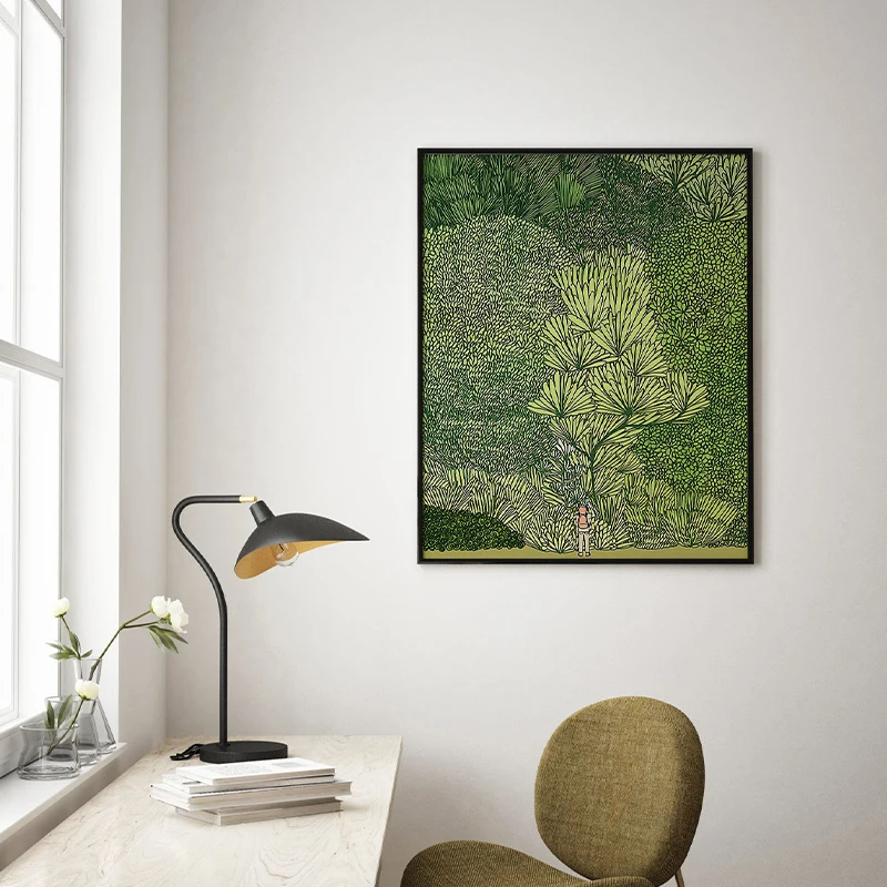 Индивидуальная картина маслом на лесной холсте без рамы шикарные зеленые листья