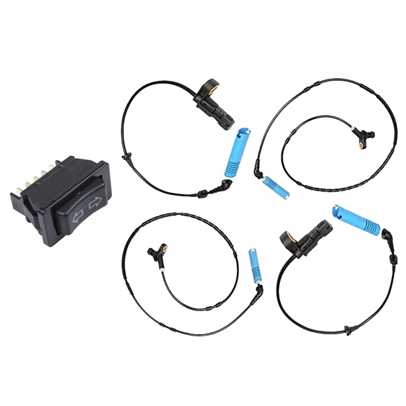

1 Pcs Car Power Window Master Switch & 4 Pcs Front+Rear Car Wheel Speed Sensor
