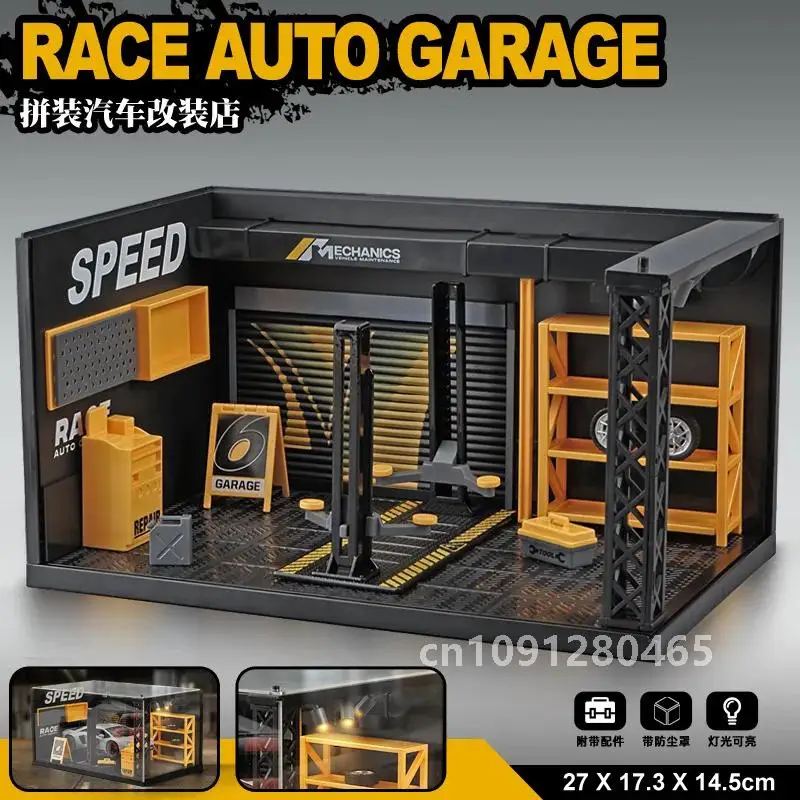 1:24 масштаб освещения парковка в сборе игрушка DlY модель гаража автомобиля