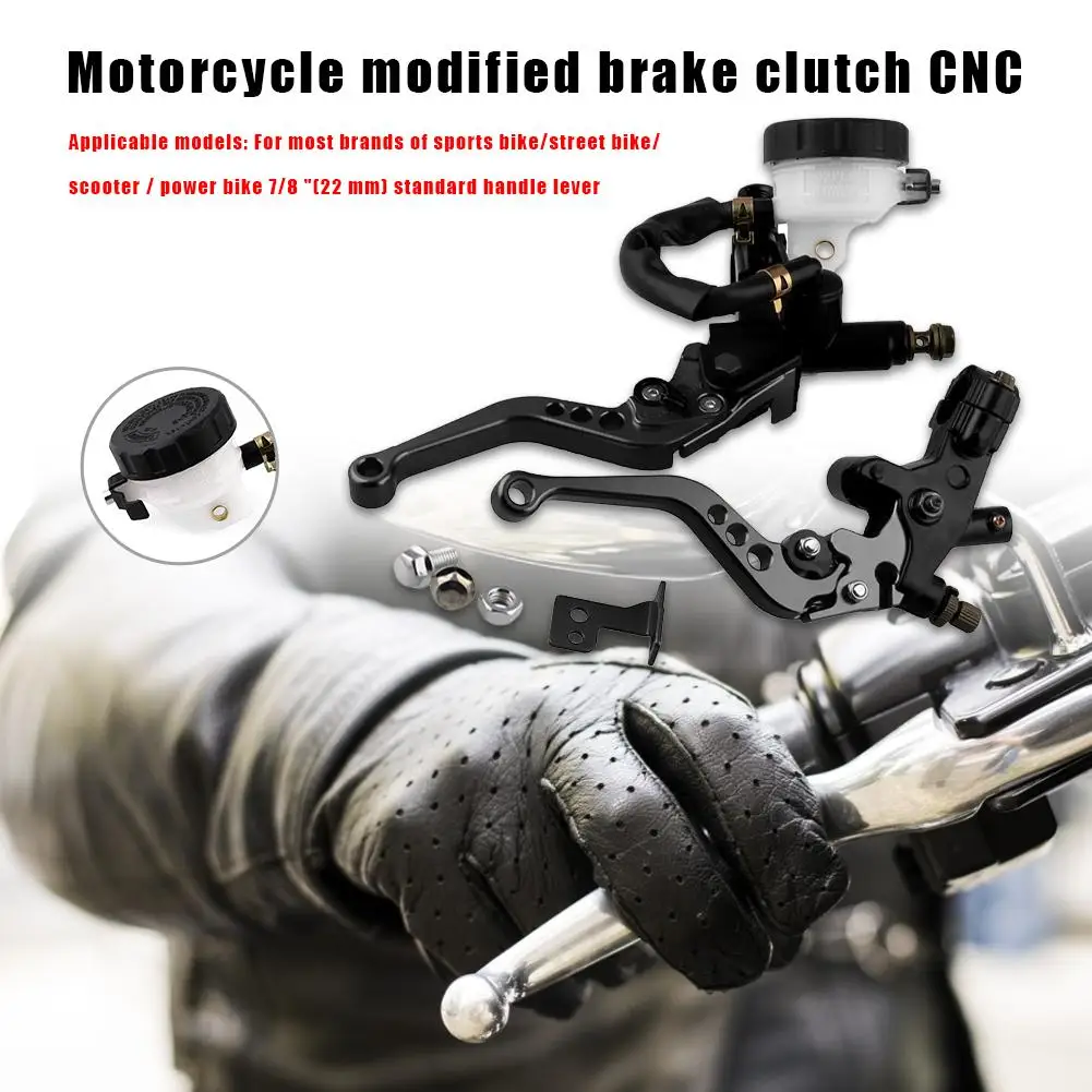 

7/8 22mm Motorcycle Brake Clutch Levers+Master Cylinder Reservoir Set Universal Precision Processing Ensure Perfect Coordination