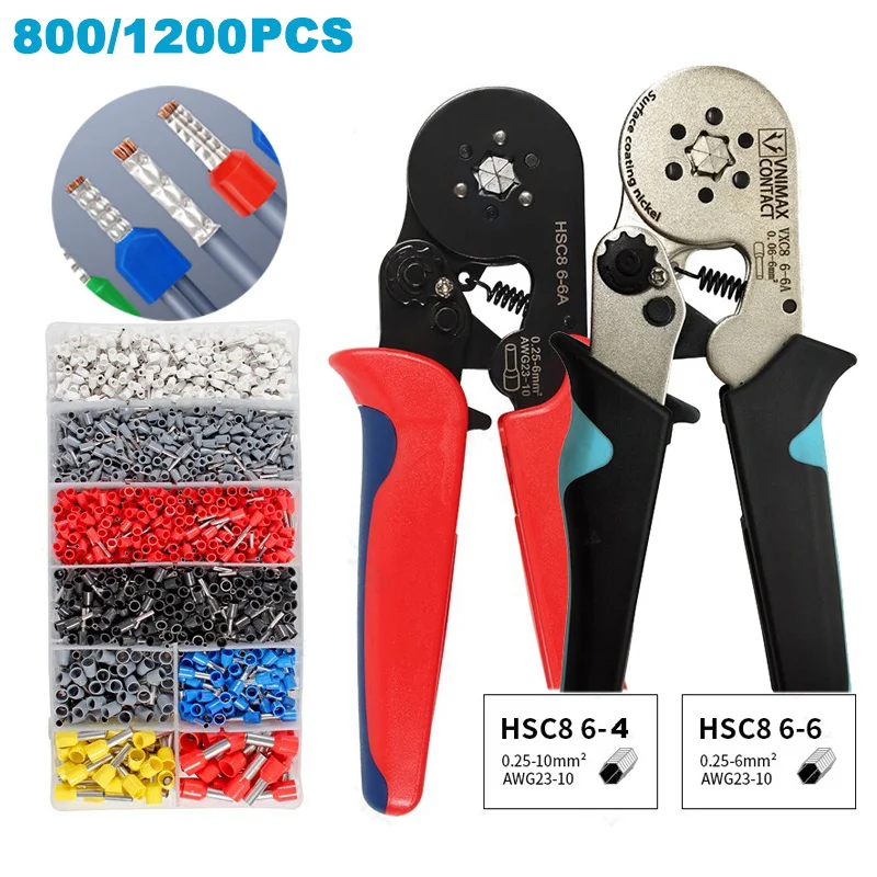 

1200PCS Insulated Cord Pin End Terminal Pliers with Pearl Cotton Assortment Kit Wire End Ferrules Wire Terminals Crimp Connector