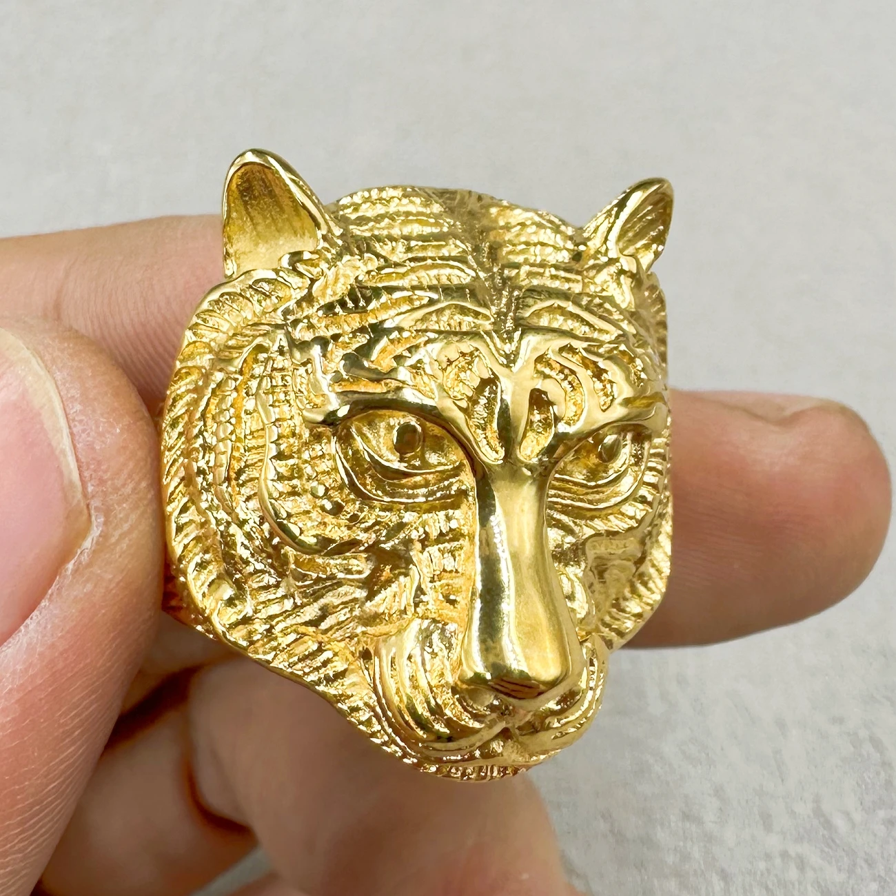 Кольцо из нержавеющей стали 316L золотого цвета кольцо с искусственной головой