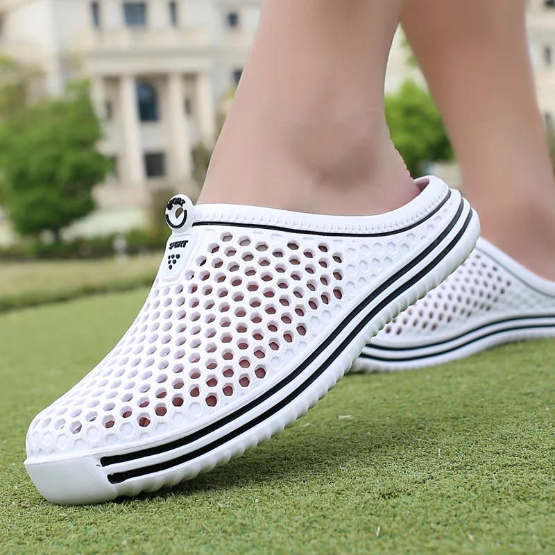 Womens Casual Sandals Summer  Slippers Breathable Cool Beach Flip Mesh Home Outside Men Slippers Lightweigh Non-slip Sandals New