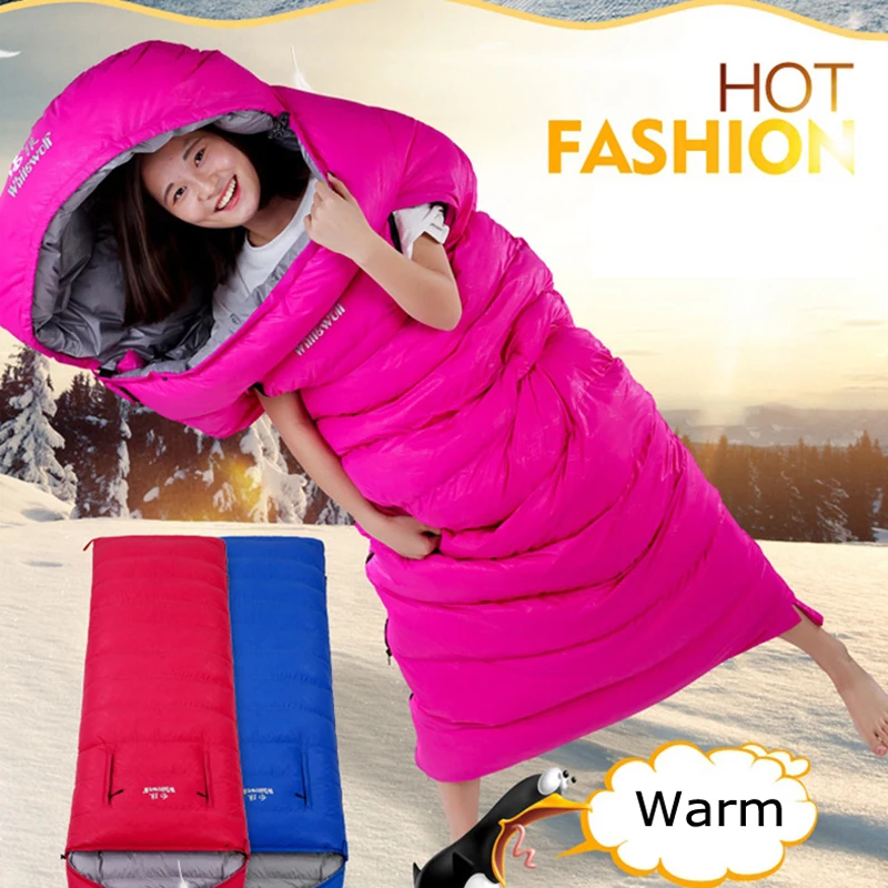 

Duck Down Sleeping Bag Camping Adult Winter Warm Cold Hiking Travel Ultra light fishing sleeping bag hotel army military minus