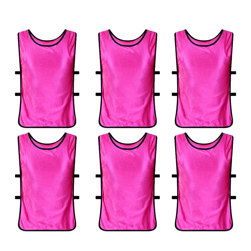 

ELOS-6 Pack Pennies Scrimmage Vests Adult Football Jersey For Soccer Basketball Volleyball And Other Team Games Pink