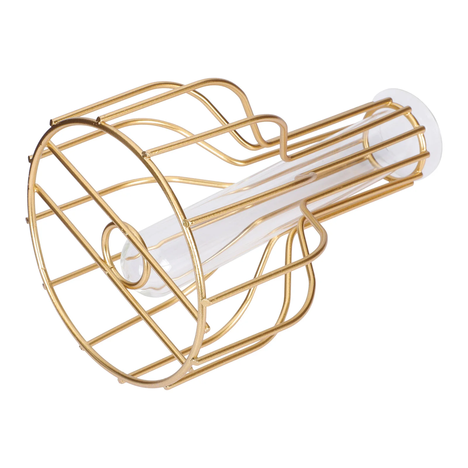 

1 Set Frame Hydroponics Flower Nordic Simple Golden Glass Vase Vase