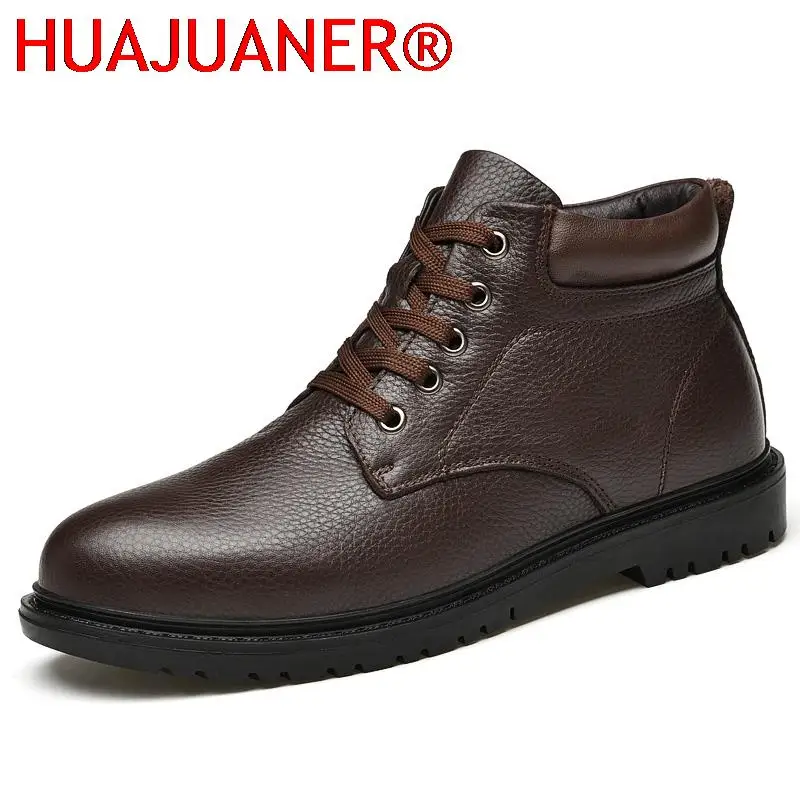 

Big Size 36-48 Men Boots Brand 2023 fashion Men's Spring Shoes Comfortable Genuine Leather Luxury Ankle Boots Man Business Shoes