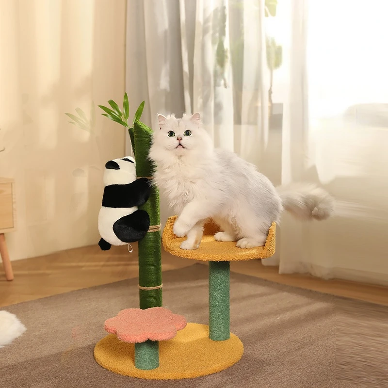 Когтеточка для кошек маленькая скалолазания панда Бамбуковая сизаль игрушка