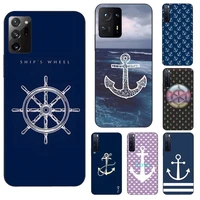 stripes anchor boat ship wheel phone case for samsung a01 a10 a11 a12 a20 s e a21 a30 s a31 a32 a40 a41 a42 a70 a71 fundas coque