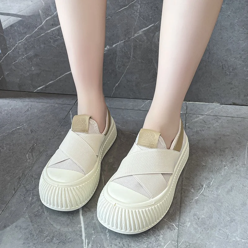 2023 Flat Shoes for Women Basic Women's Flats Summer Breathable Casual Flats Women Mesh Surface Platform Shoes Female tennis